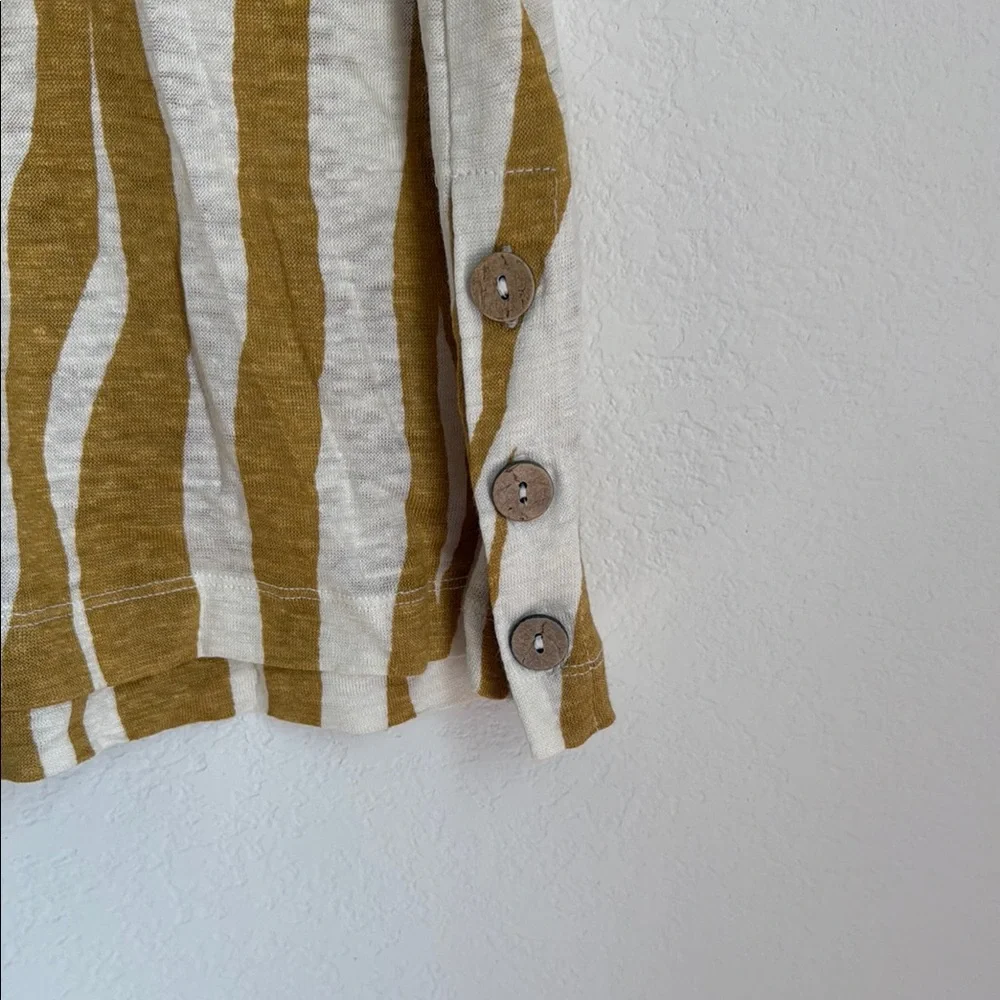 TAHARI Striped Gold and White Women's Top - Picture 5 of 6